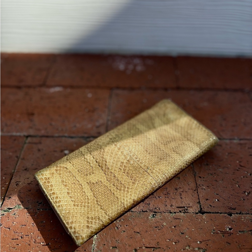 Prada Exotic Leather Wallet Python Embossed Brown… - image 3